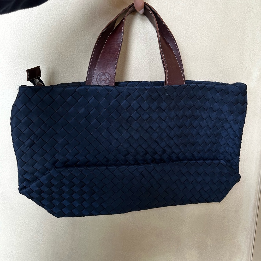 Falor Navy Woven Tote